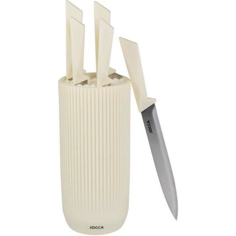 Set di 5 coltelli - JOCCA - Blocco in polipropilene - Beige (1/5)
