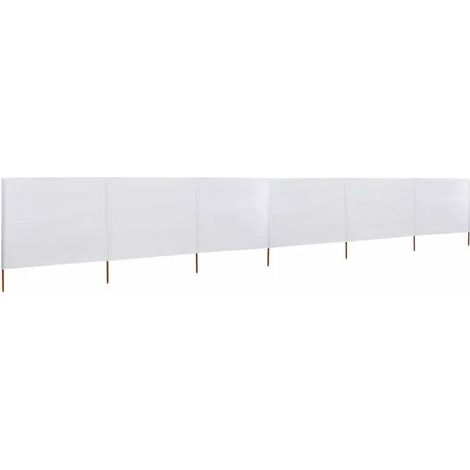 Paravent en tissu à six panneaux, 800 x 80 cm, blanc. (1/5)
