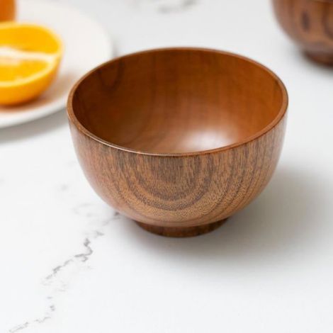 Bol - Bois Massif - Diamètre 14 Cm Hauteur 8 Cm - Pour Riz Soupe Trempe Décoration - 1 Pièce (1/5)