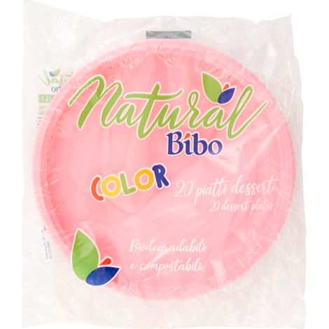 MAURY'S BIOPLASTIC PIATTI DESSERT DIAMETRO 17CM 20 PEZZI IN COLORAZIONE ROSA (1/5)