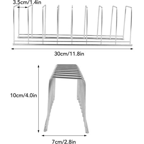 Escurridor de tazones resistente SJLERST, 2 piezas, soporte multifuncional para platos, organizador de cocina. (1/3)
