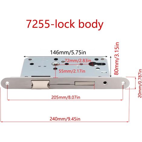 -7255 Poignée de porte divisée en acier inoxydable 304 de haute qualité. Poignée de porte coupe-feu. Surface brossée. Plusieurs finitions. (1/5)