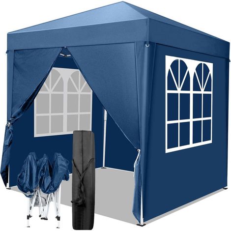 Faltpavillon 2x2m Blau mit 4 Seitenteilen, Wasserdicht, UV-Schutz 50+ (1/5)