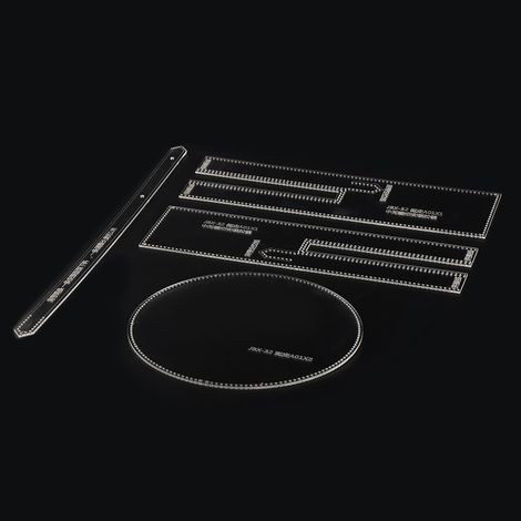 Pochoir à motifs circulaires pour accessoires en cuir DIY - Modèle acrylique JBX-32 (1/5)