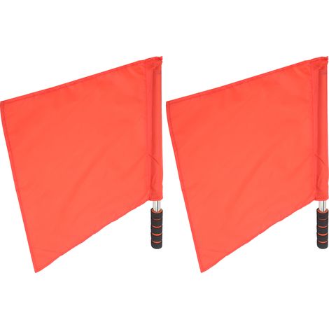 Drapeaux officiels d'arbitre, 2 pièces, poteau en acier inoxydable, compétition sportive, drapeau à main rouge (1/5)