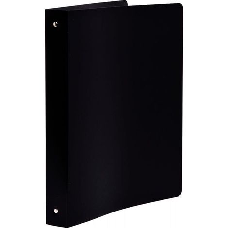 EXACOMPTA Classeur extra large avec étiquette - 242 x 297 mm - 4 anneaux - Ø 30 mm - Ecart 80 polypropylène opaque 7/10 ème - Noir (1/2)