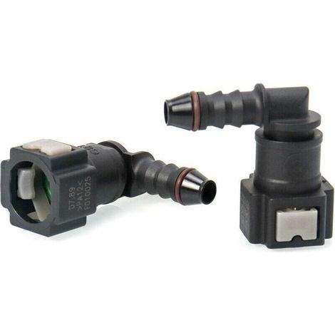 2 raccord durite essence 90°, plastique, diamètre bague 7,89 mm, pour tube nylon 6 mm, installation sans outil (1/5)