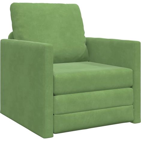 Divano Letto con cuscino Verde chiaro 74 x 77 x 81 cm Velluto vidaXL (1/5)