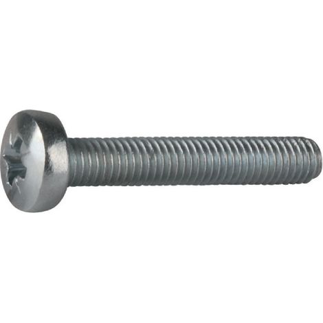 Vis métaux tête cylindrique bombé PZ2 - Ø 4 mm - 35 mm - Zingué blanc - Boîte de 500 pièces - Vissal (1/2)