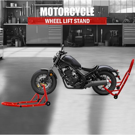 Kit de caballetes para moto delantero y trasero, 440 lbs, acero, rojo OKMYHOME (1/5)