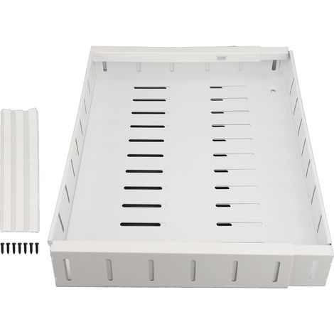 Ausziehbarer Schrankorganizer, ausziehbare Klebeschublade für Speisekammer und Kleiderschrank, weiß. (1/5)