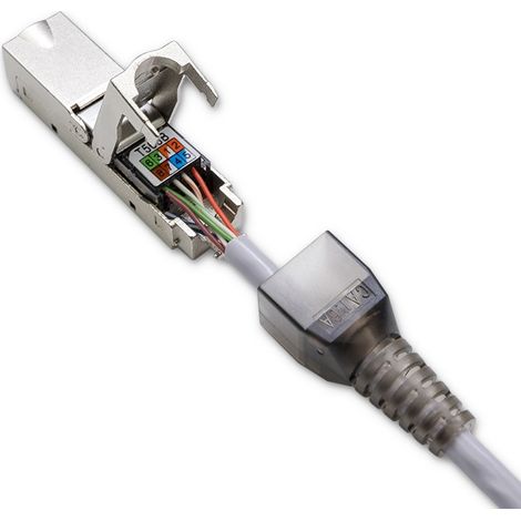 Qoltec Werkzeugloser RJ45-Stecker STP CAT6A Klinkenstecker T568B T568A