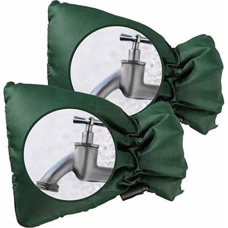 SABIR-Ensemble de 2 couvercles étanches et résistants au gel pour robinets extérieurs, vert YYV (1/4)