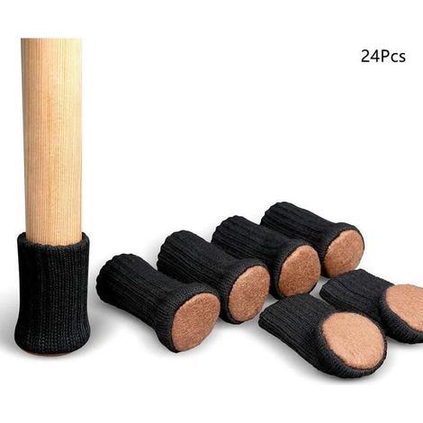 Chaussettes de meubles - Lot de 24 - Antidérapantes - Lavables - Protection sol en polyester (1/4)