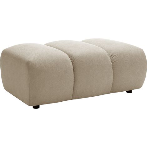 Pouf in tessuto beige - FRIDORA (1/2)