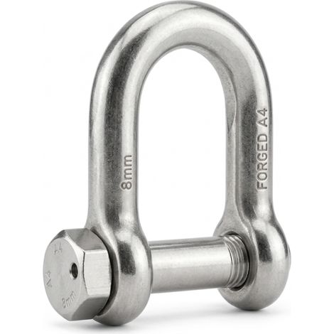 5 Manilles Droite Forgée à Vis Six Pans 6 mm - Inox A4 - D-Work
