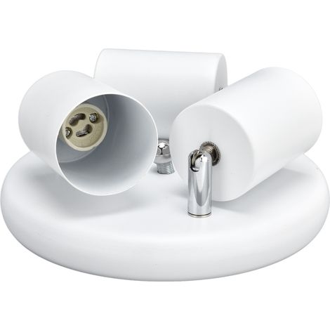 Douille pour spot de plafond GU10 à 3 têtes pivotantes, pour chambre, salle à manger, centre commercial, 85-265 V, blanc (1/5)