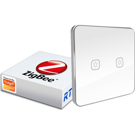 Interruttore touch con telecomando ZigBee Tuya a 2 canali (1/5)