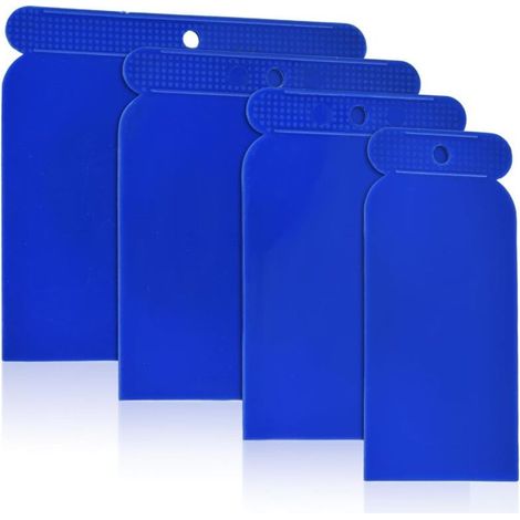 Plastic Putty Knife, 4 Pieces Putty Knife, Surface Putty Knife for Precision Work, Bodywork Putty Knife, Lightweight and Reusable Putty Scraper for Smoothing Surfaces, Smoothing Trowel (1/5)