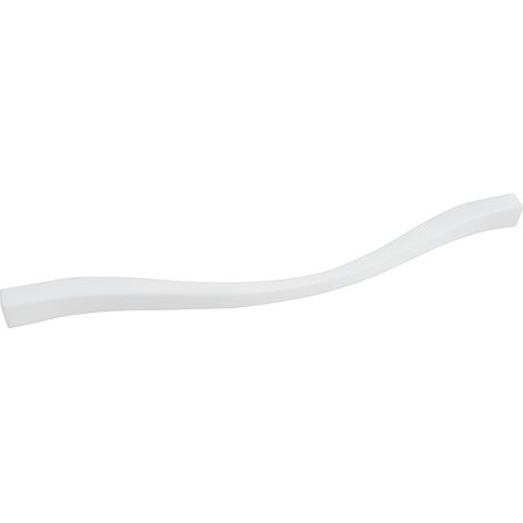 Poignée de meuble Fluid LA 192/244 - Poignée incurvée design pour commodes et armoires de cuisine - Zinc moulé sous pression - Blanc mat (1/3)