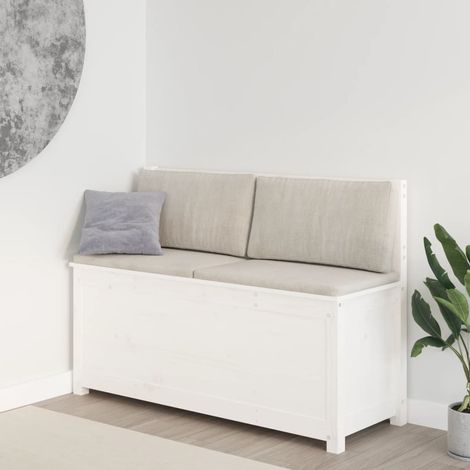 Banc - Banc de salon - Banc de table Blanc 110x41x76,5 cm Bois de pin massif BV314884 - BonneVie (1/5)