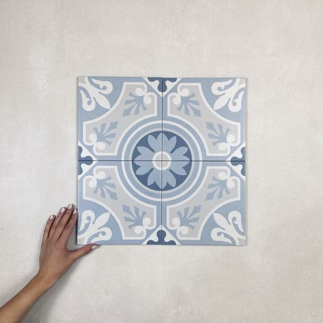 Carrelage Imitation Carreaux de Ciment LA MADELEINE 20x20 cm Lilou Ocean (1/3)