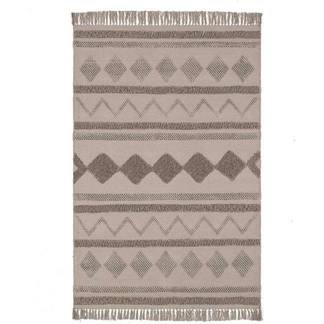 Tappeto BERBERO TAUPE cm.140x200 tradizionale marocchino 100% cotone lavabili anti-scivolo arredo soggiorno sala salotto camera da letto (1/3)