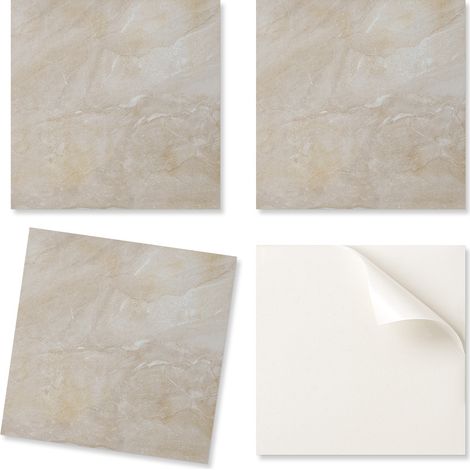 Azulejos de vinilo para pared con gr谩ficos para pasillo, m谩rmol natural, 4x50x50 cm
