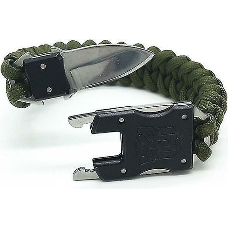 Outdoor Supplies Umbrella Rope Bracelet Braided Knife Buckle Bracelet Pocket Knife Bracelet 2 Pieces Green (1/3)
