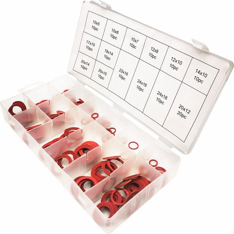 Set mit 150 Faser-Rohrdichtungen