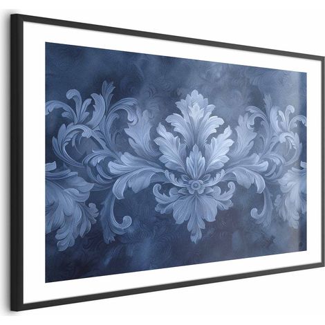 Poster – Blaues Ornament in kühlen Farbtönen (1/4)