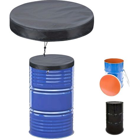 Housse extérieure pour baril - Housse de protection pour baril d'eau et récupérateur d'eau de pluie - noire 65 x 10 x 2 cm (1/2)