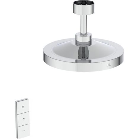 Douche de pluie Idealrain Solos avec plafonnier, télécommande, chromé (1/2)