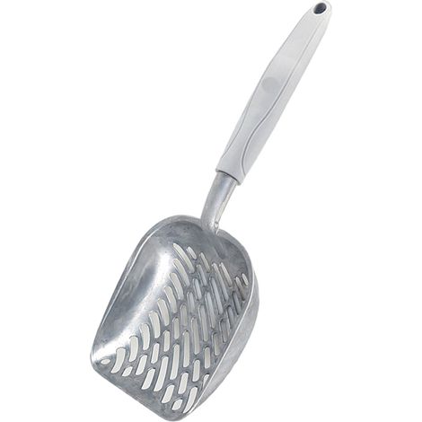 Pelle à litière pour chat, tamis en alliage d'aluminium, pelle en métal pour chat, pelle profonde, manche long, tamisage des excréments (1/5)