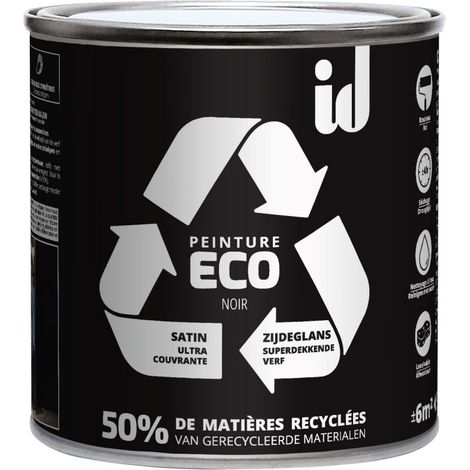 PEINTURE ECO RESPECTUEUSE SATIN NOIR 500ML - ID Paris (1/2)