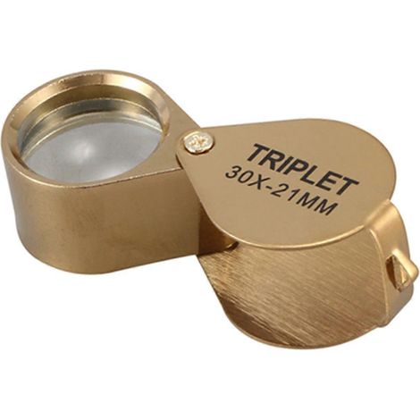Loupe de bijoutier portable grossissante 30x, diamètre 21 mm, pliable, pour l'examen de l'or et des yeux. (1/4)