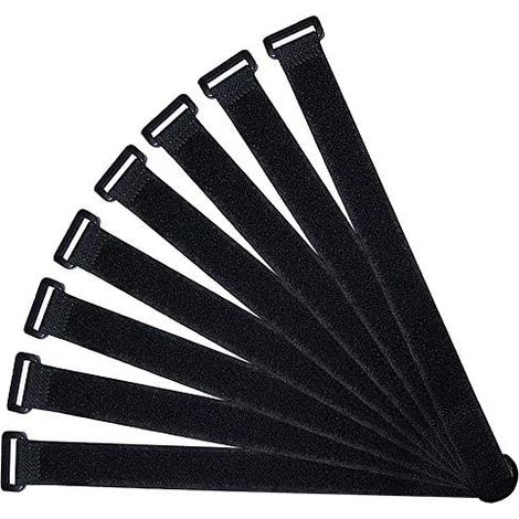 20 Pièces 40 X 2 cm Nylon Serre-Câbles, Sangles de Câbles Réutilisables, Attaches Câble Réglables à Crochet et Boucle (Noir) - (1/5)