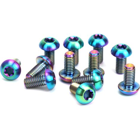 12 Vis Colorées en Titane pour Disque de Frein de Vélo, 12 Pièces M5x10mm, Kit de Réparation pour Bicyclette (1/5)