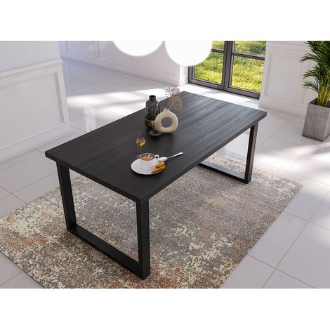 Table de salle à manger moderne chêne noir Valeria (1/3)