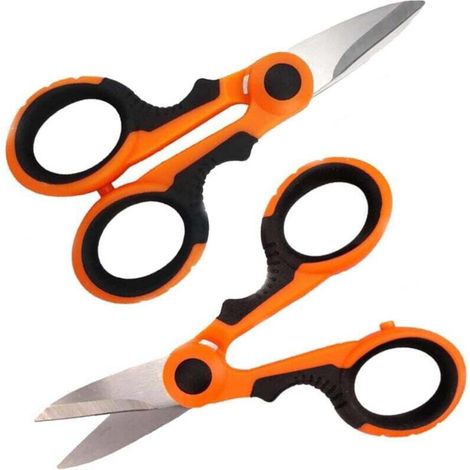 2pcs Ciseaux Câble Fibre Optique, Ciseaux d'électricien et Dénudeur de Câble, pour Ciseaux Électriques Multi-Usages pour Câble Électrique Coupé