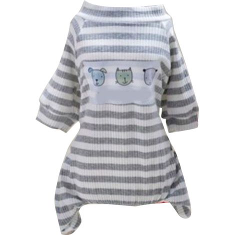 Pyjama pour chien, combinaison pour chiot, doux, confortable, élastique, respirant, léger, une pièce, vêtements de nuit pour animaux de compagnie, pour printemps et été, gris XL (1/5)