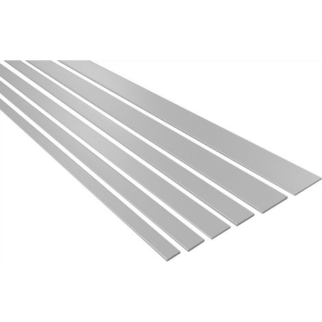 Baguette plate aluminium anodisé 2000 x 20 x 3 mm – Résistante aux chocs – Montage facile avec ruban adhésif double face - B00-B05
