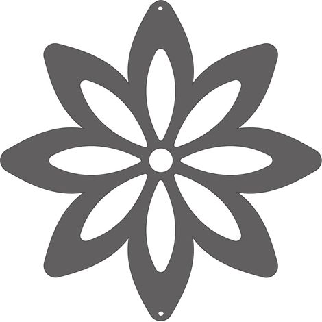 K3 FLOWER Anhänger, Frühlingsdekoration, durchbrochenes graues Ornament