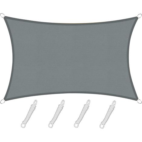Toldo Vela Rectangular Cuadrado 2,5x3,5m Color Gris, Toldo Vela Impermeable 95% Protección UV, para Exterior, Jardín y Patio, Piscina (1/5)