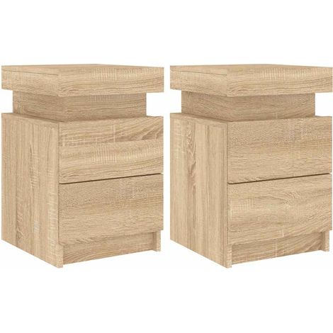 Maison Exclusive - Nachttische mit LED-Leuchten 2 Stk. Sonoma Eic