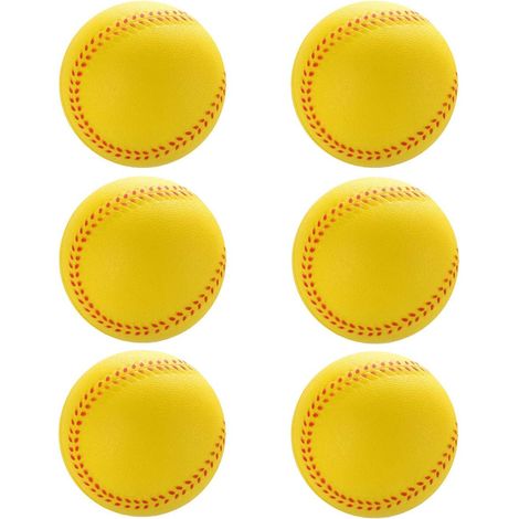 Lot de 6 balles de baseball d'entraînement en mousse pour enfants et adolescents (softball) (1/5)