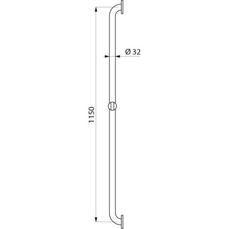 Barre de douche avec support D32 H1150 Inox poli brillant - DELABIE - 5460P2