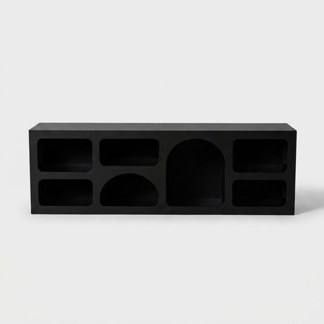 TV-Lowboard mit offenen Regalfächern 160 cm Ferlis - Schwarz (1/4)