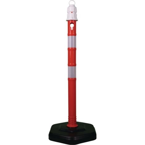 Poste  de  barrera  polipropileno  rojo/blanco  Ø  63  mm (1/3)