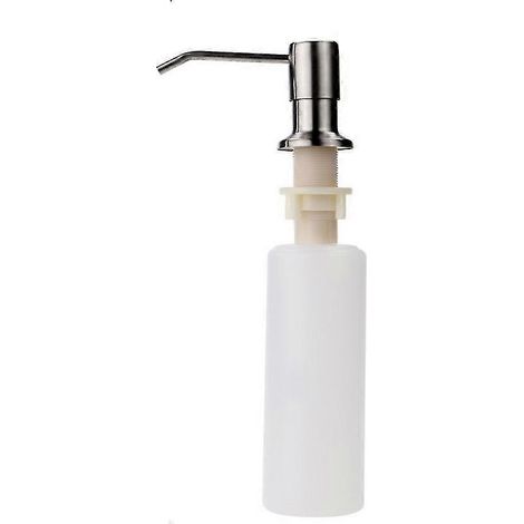 Distributeur de savon pour évier brossé, distributeur de savon en acier inoxydable pour évier de cuisine, recharge par le haut, distributeur de savon intégré avec flacon de savon